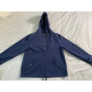 Coldwater Creek Blue Pullover Hooded Jacket SZ Small